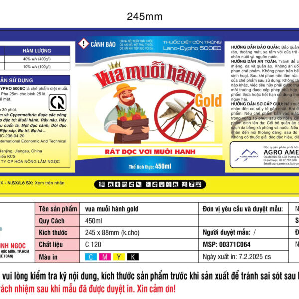 Alternative view of VUA MUỖI HÀNH GOLD-450ML
