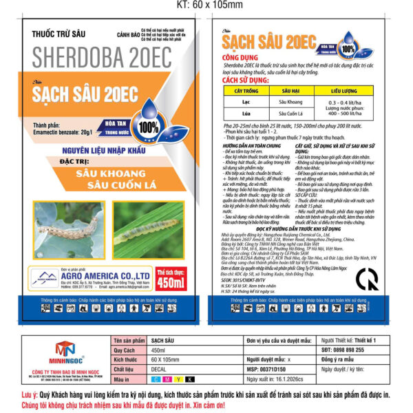 Alternative view of SẠCH SÂU 20EC-450ML