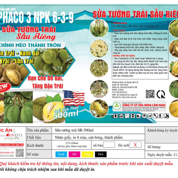 Alternative view of SỬA TƯỚNG TRÁI SẦU RIÊNG - 500ML