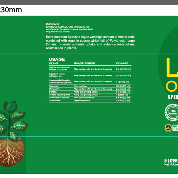 Alternative view of LANO ORGANIC THỔ NHĨ KỲ 5 LÍT