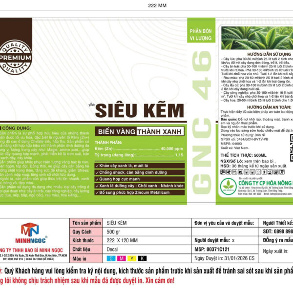 Alternative view of SIÊU KẼM-500ML