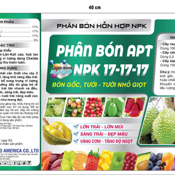 Alternative view of PHÂN BÓN APT NPK 17-17-17